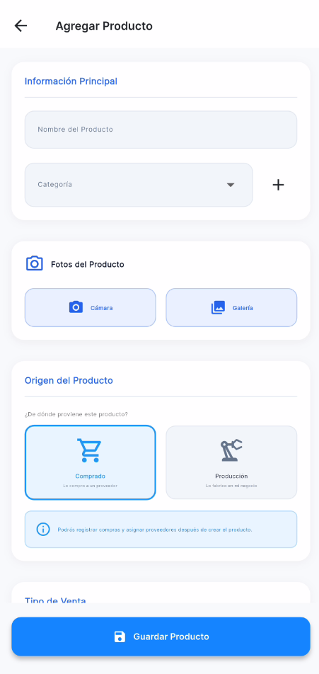 Agregar Producto